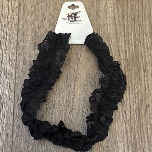 Vintage 90s Y2K Old Hot Topic Black Lace Garter Belt w Bow Detail Mall Goth Sexy